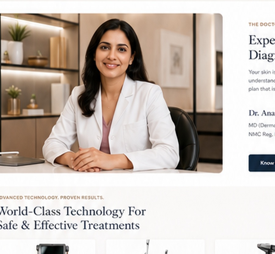 Dermatologist in clinic