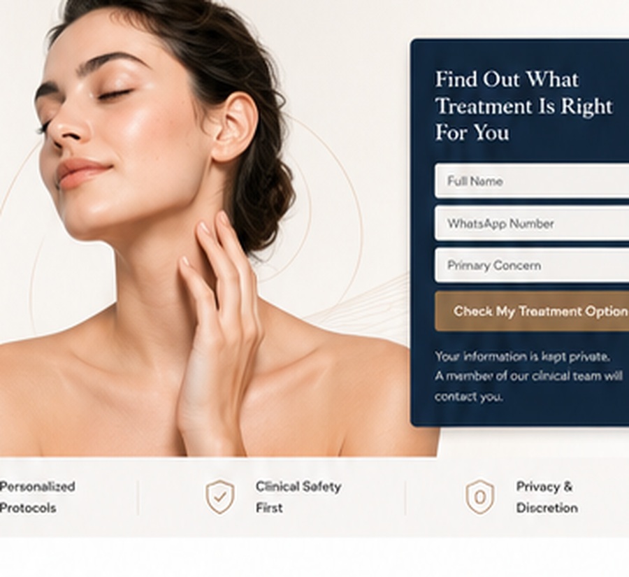 Patient receiving premium skincare care